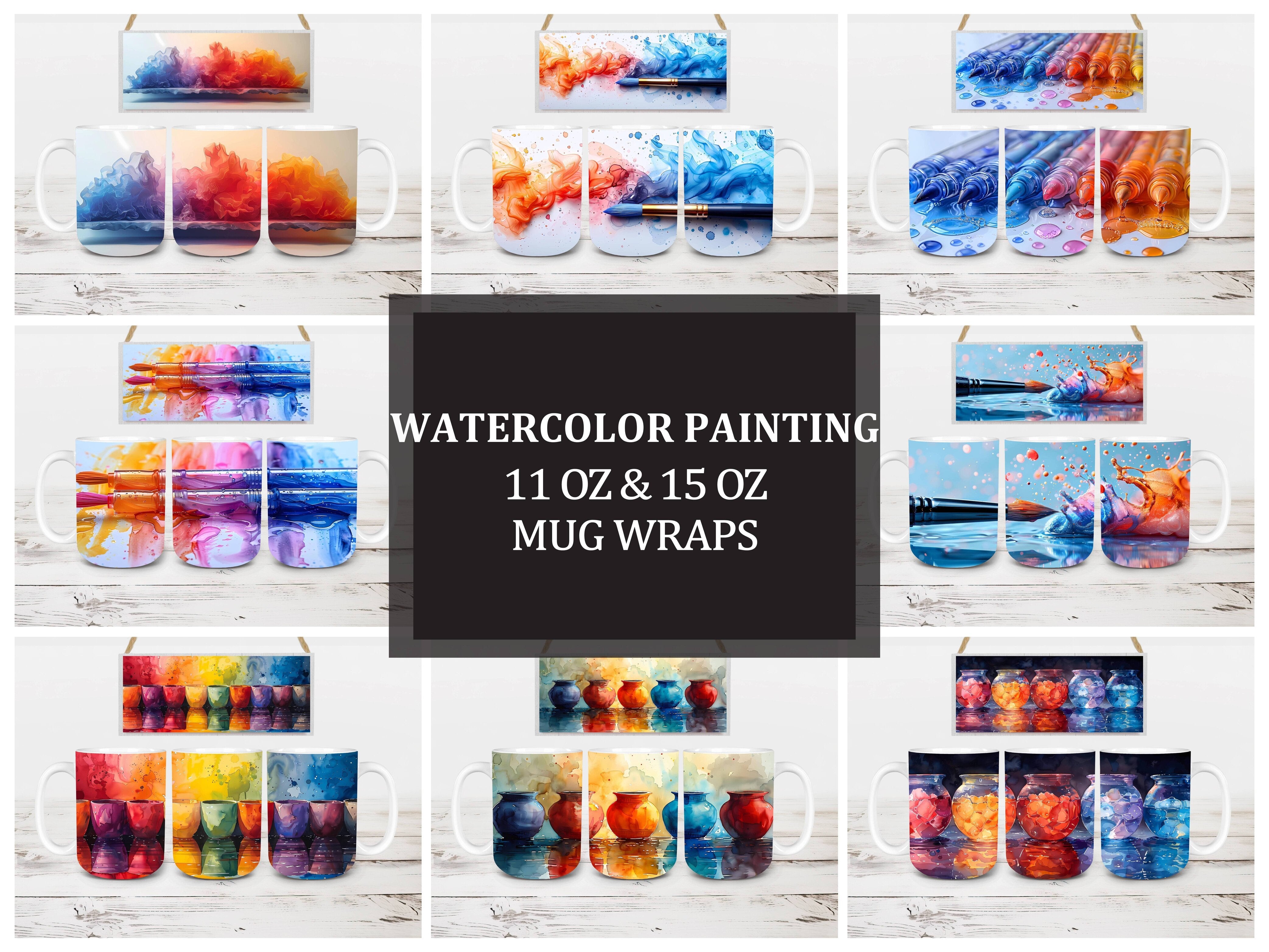 Watercolor Painting 4 Mug Wrap - CraftNest - Digital Crafting and Art