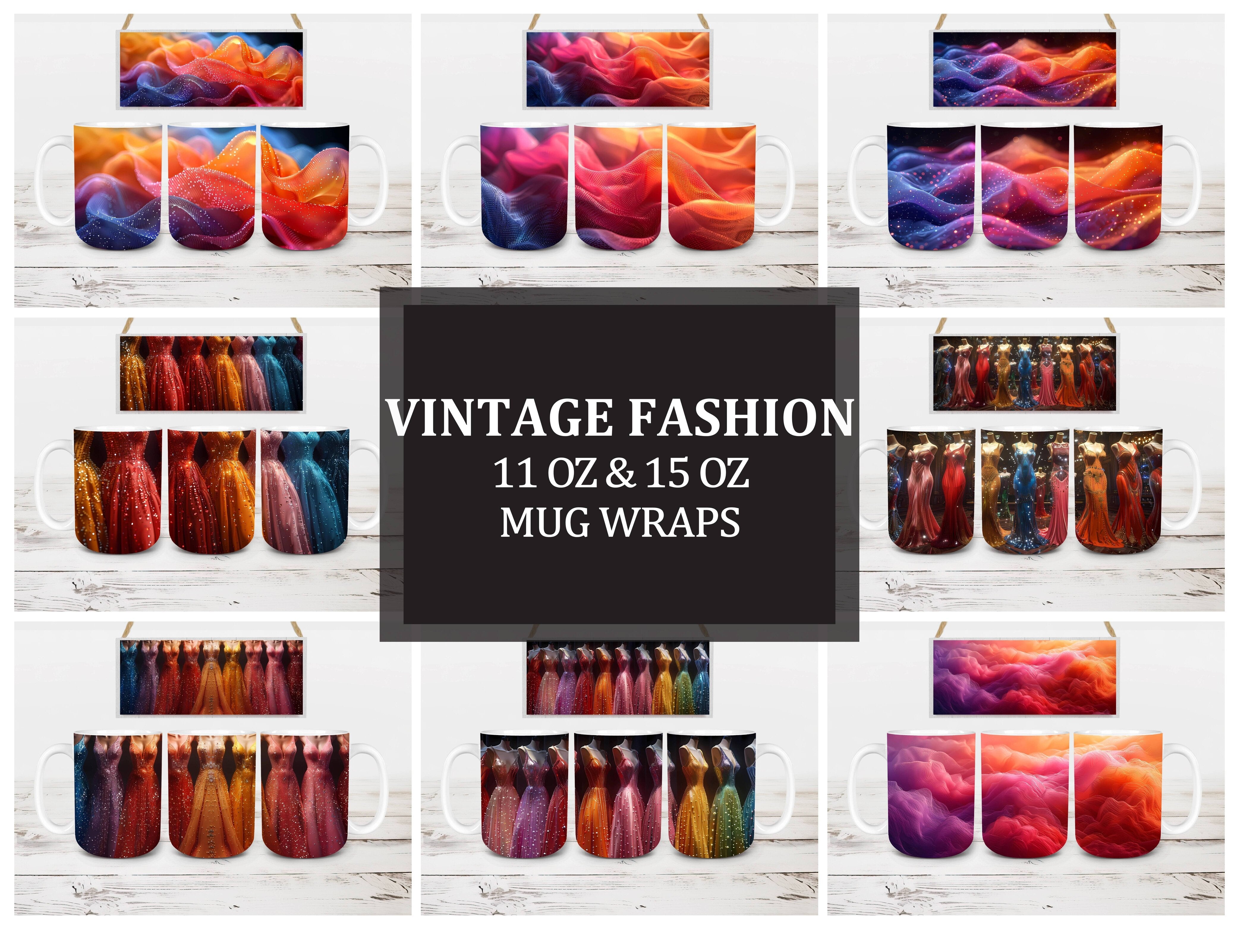 Vintage Fashion 3 Mug Wrap - CraftNest - Digital Crafting and Art