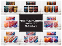 Vintage Fashion 2 Mug Wrap - CraftNest - Digital Crafting and Art