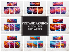 Vintage Fashion 1 Mug Wrap - CraftNest - Digital Crafting and Art