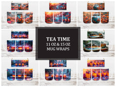 Tea Time 1 Mug Wrap - CraftNest - Digital Crafting and Art
