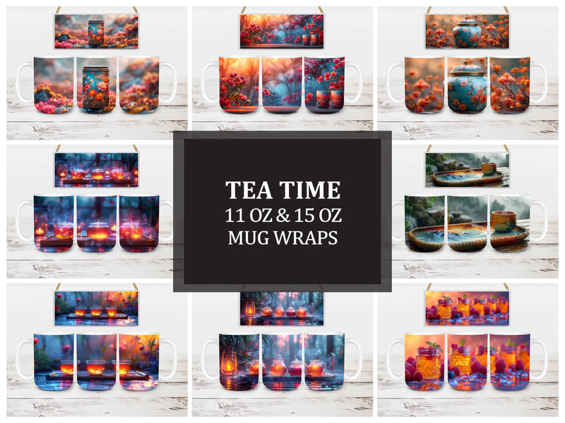 Tea Time 1 Mug Wrap - CraftNest - Digital Crafting and Art