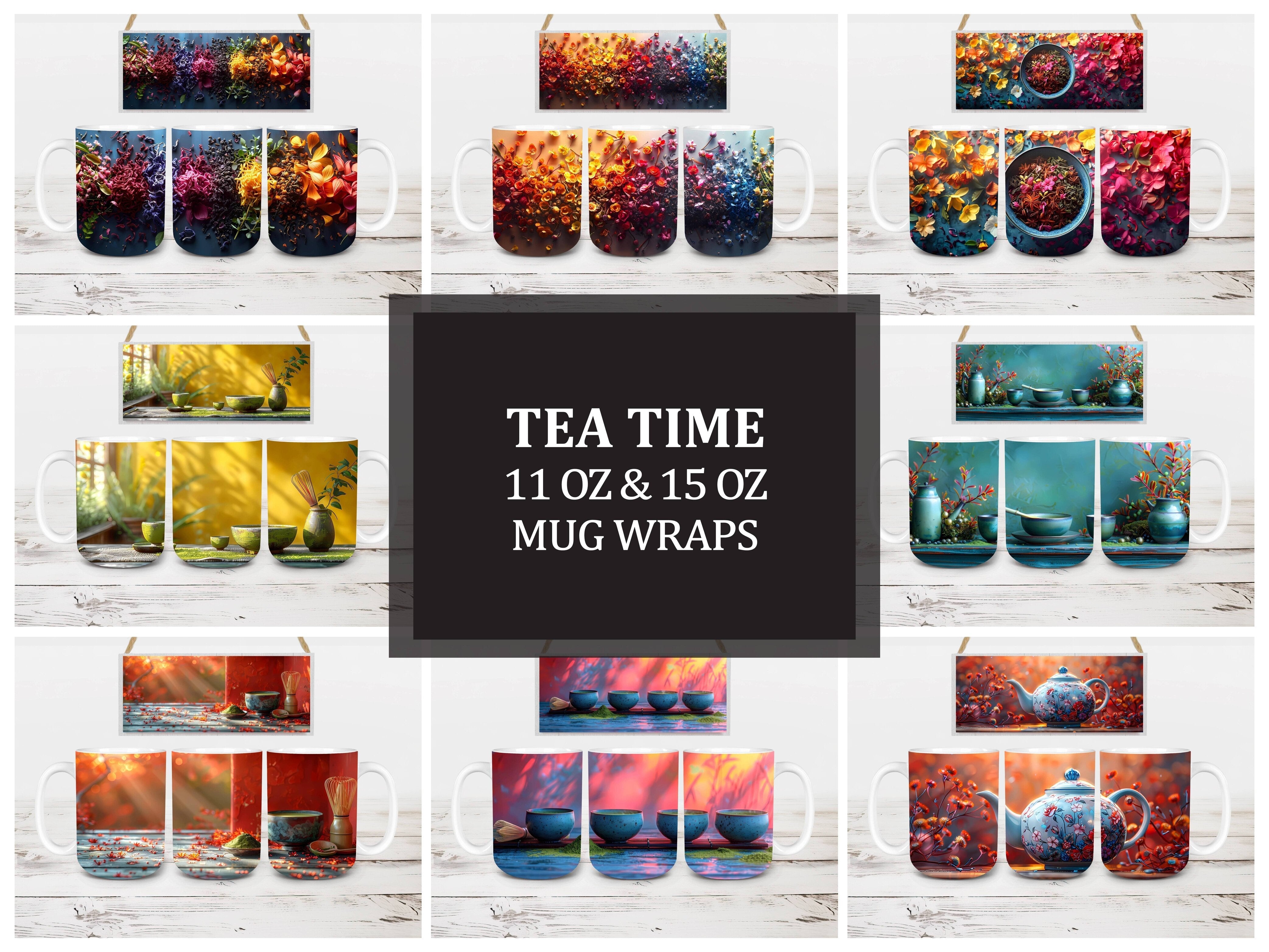Tea Time 4 Mug Wrap - CraftNest - Digital Crafting and Art