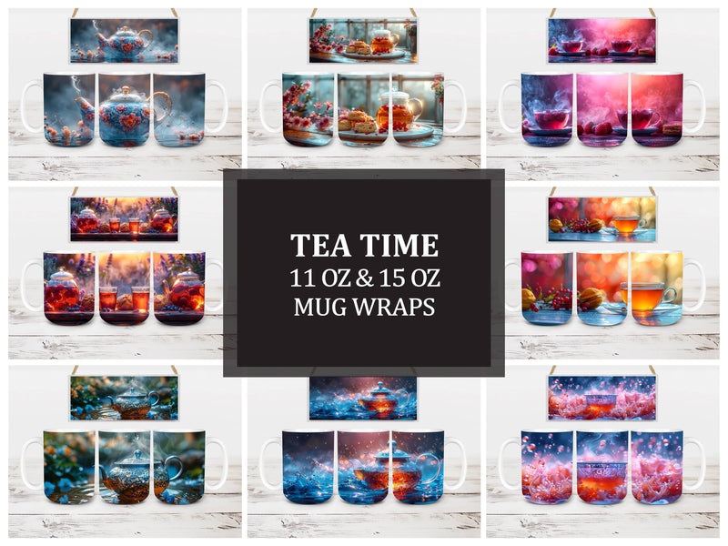 Tea Time 5 Mug Wrap - CraftNest - Digital Crafting and Art