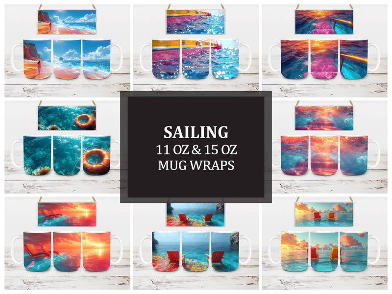 Sailing 3 Mug Wrap - CraftNest - Digital Crafting and Art