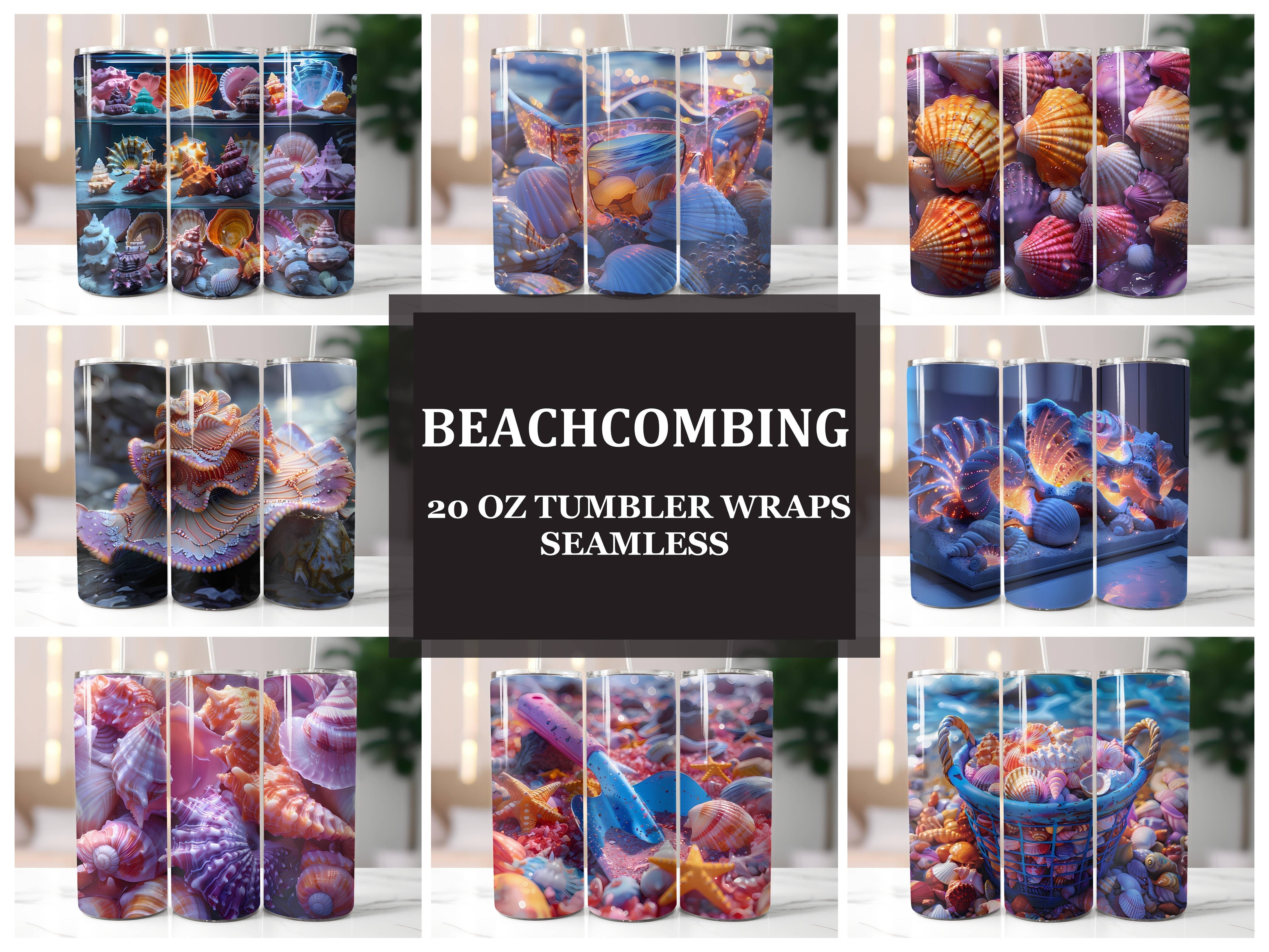 Beachcombing 4 Tumbler Wrap - CraftNest - Digital Crafting and Art