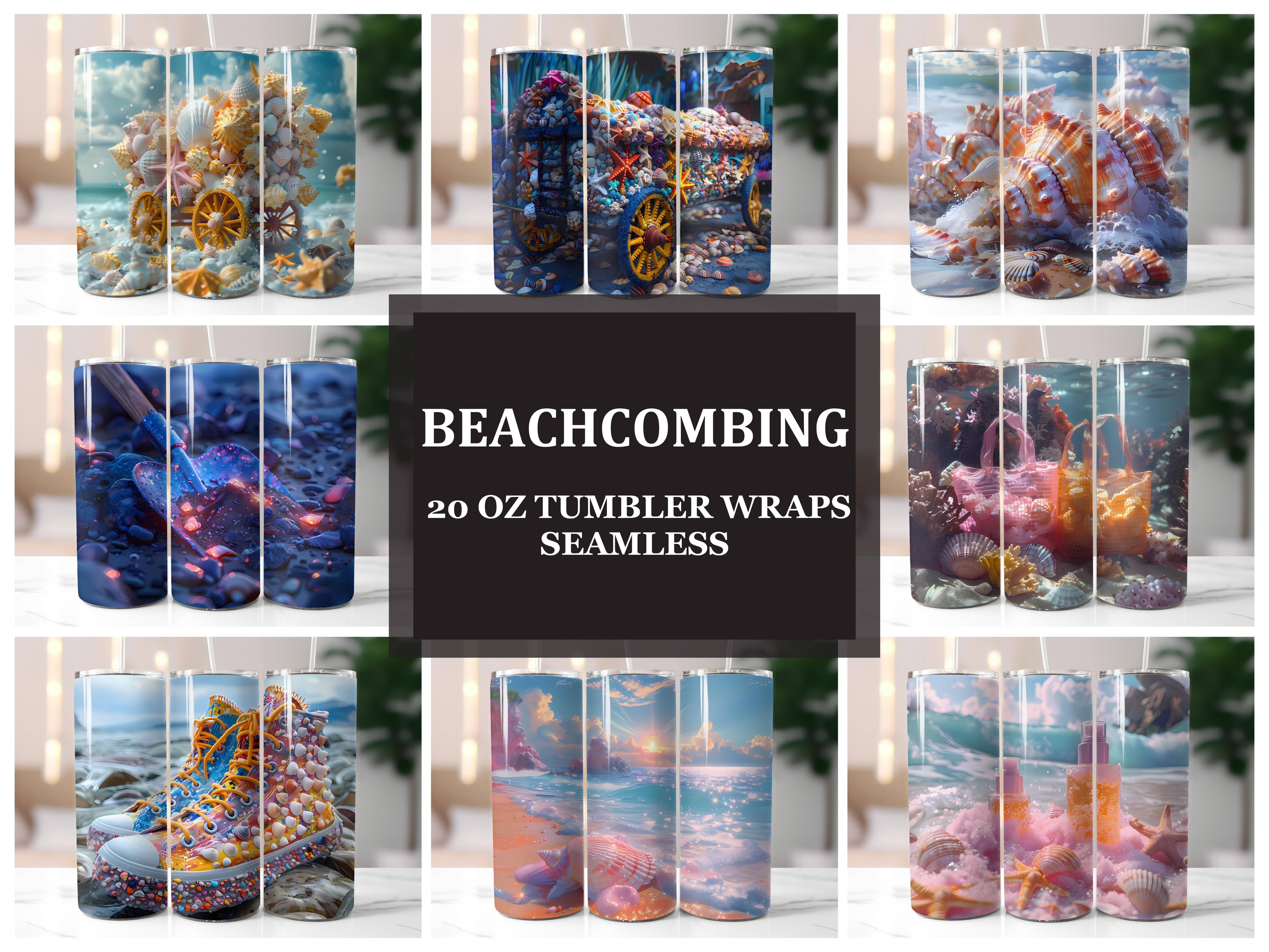 Beachcombing 3 Tumbler Wrap - CraftNest - Digital Crafting and Art