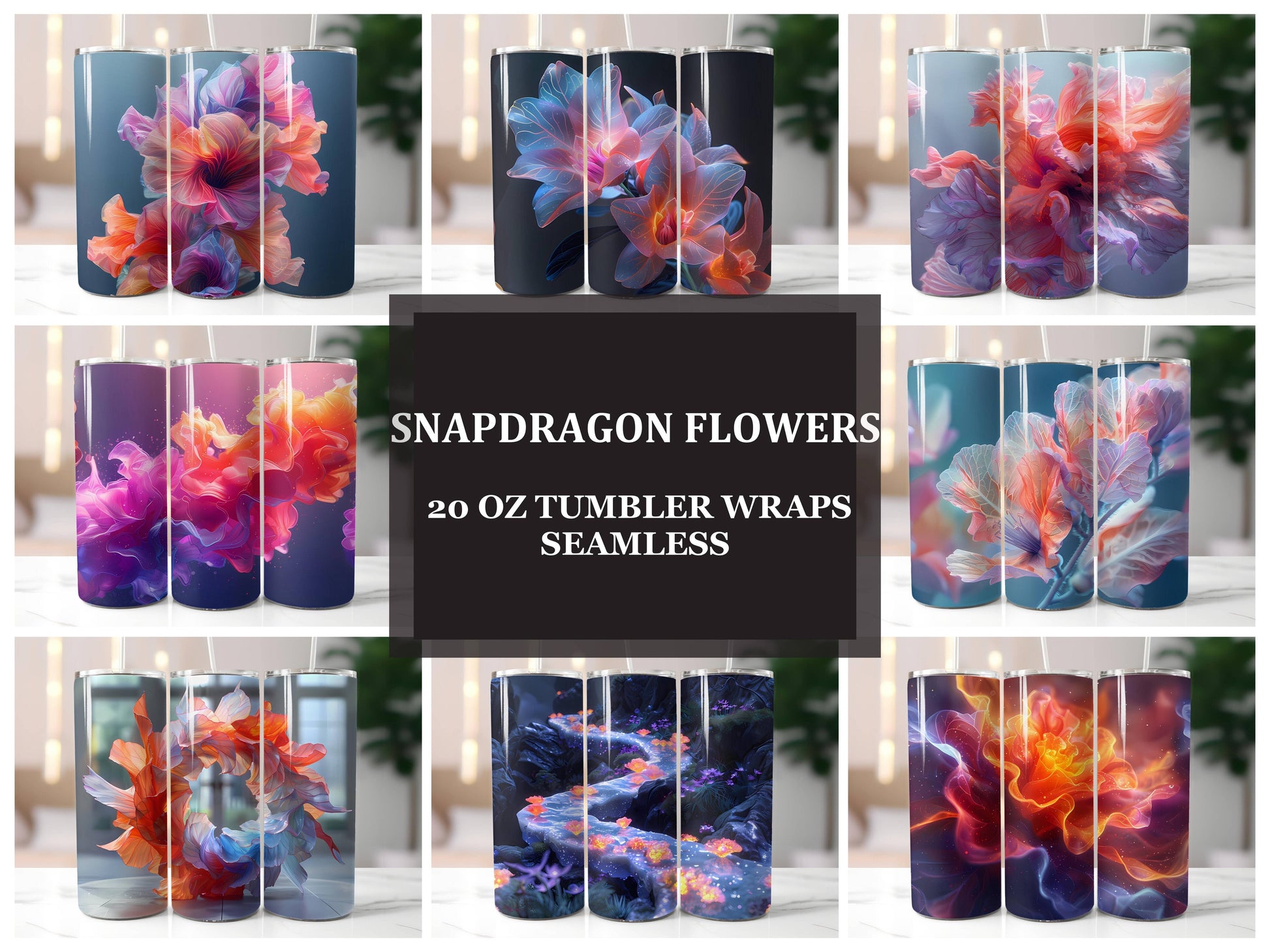 Snapdragon Flowers Tumbler Wrap - CraftNest - Digital Crafting and Art