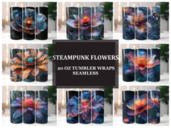 Steampunk Flowers Tumbler Wrap - CraftNest - Digital Crafting and Art
