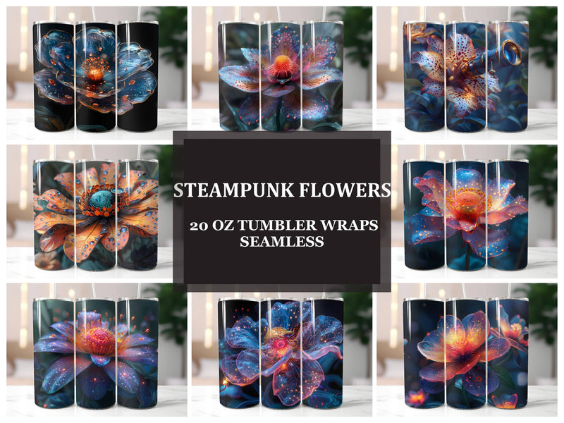 Steampunk Flowers Tumbler Wrap - CraftNest - Digital Crafting and Art