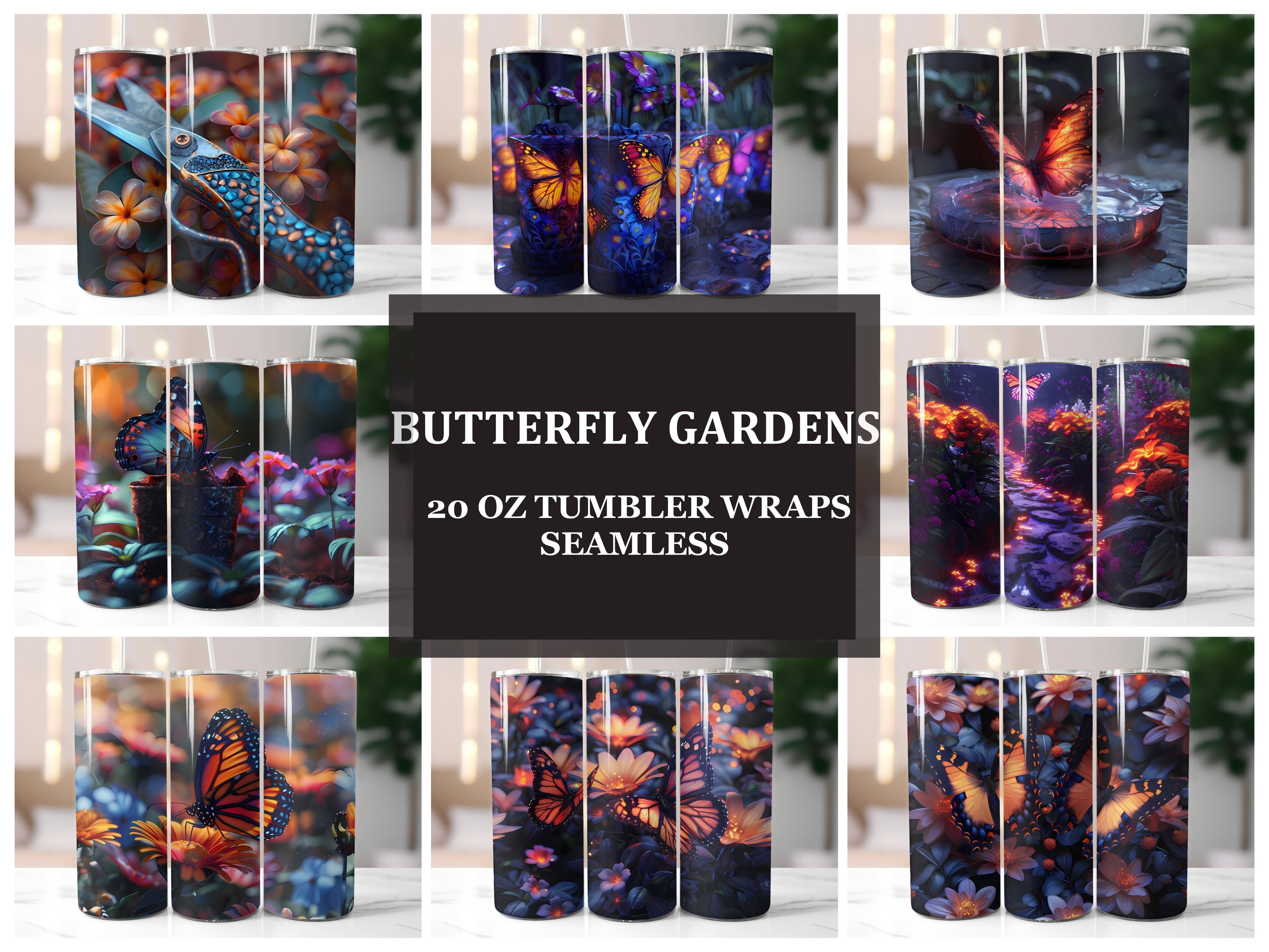 Butterfly Gardens 5 Tumbler Wrap - CraftNest - Digital Crafting and Art