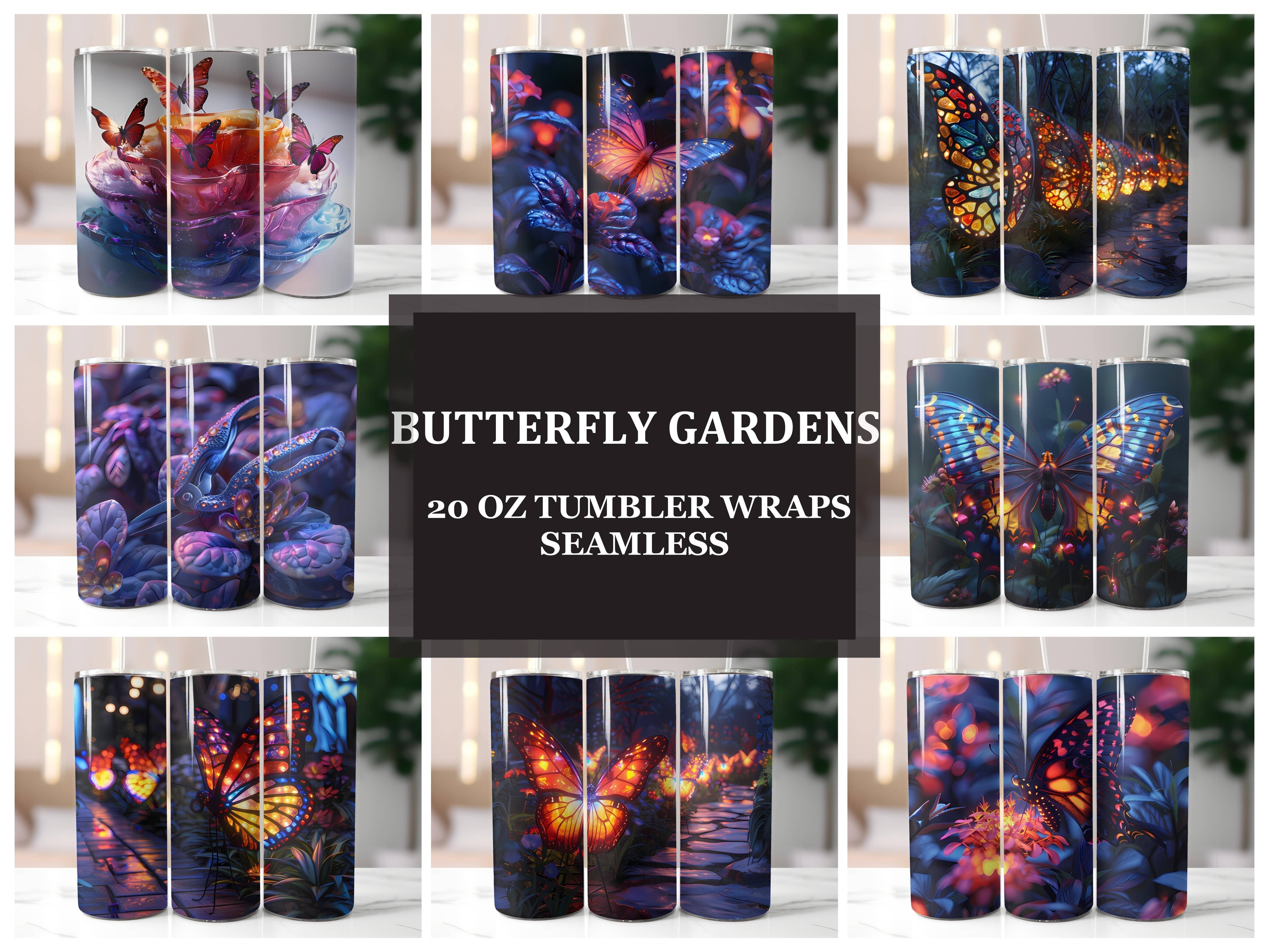 Butterfly Gardens 6 Tumbler Wrap - CraftNest - Digital Crafting and Art