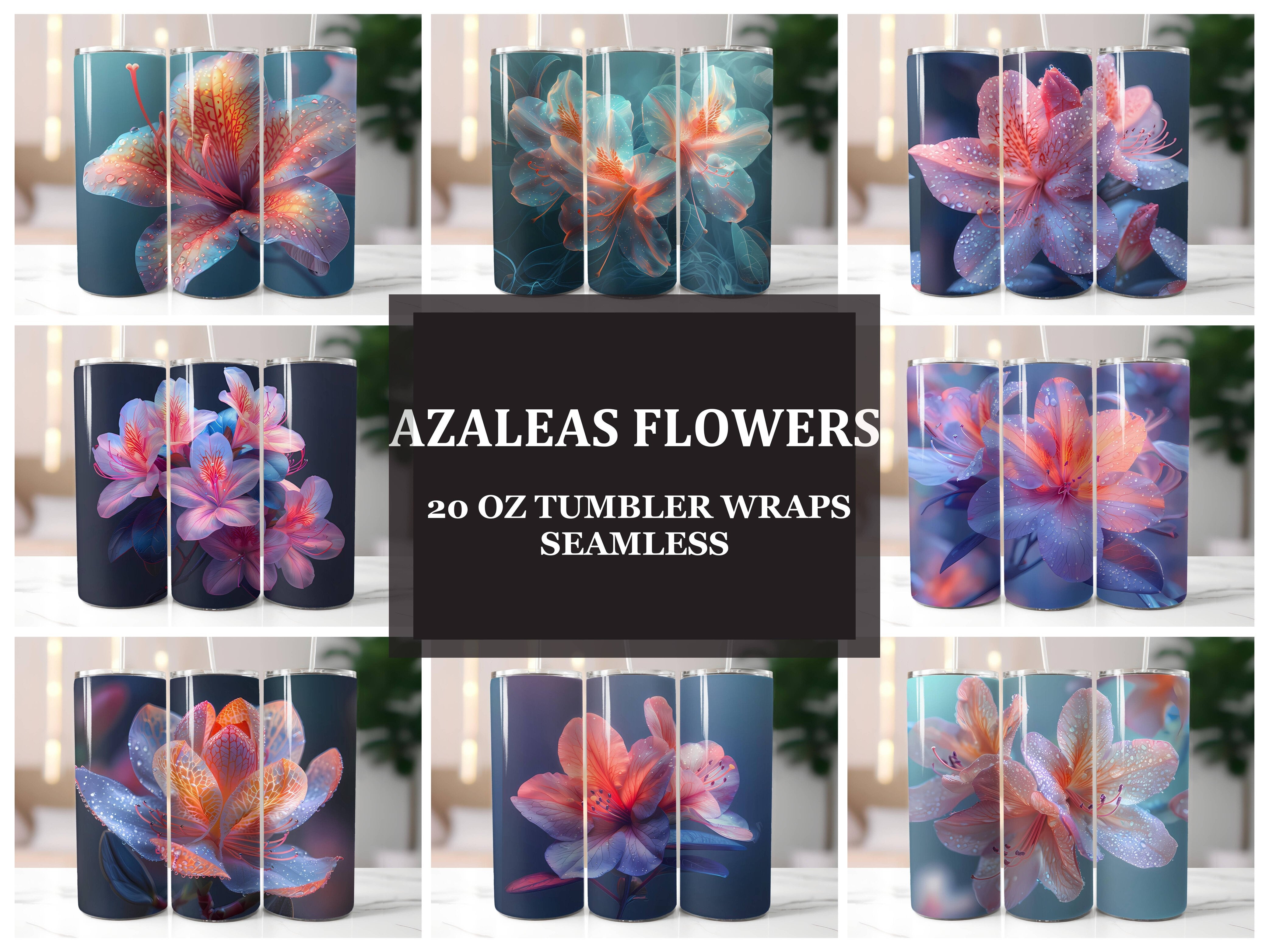 Azaleas Flowers Tumbler Wrap - CraftNest - Digital Crafting and Art