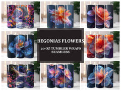 Begonias Flowers Tumbler Wrap - CraftNest - Digital Crafting and Art