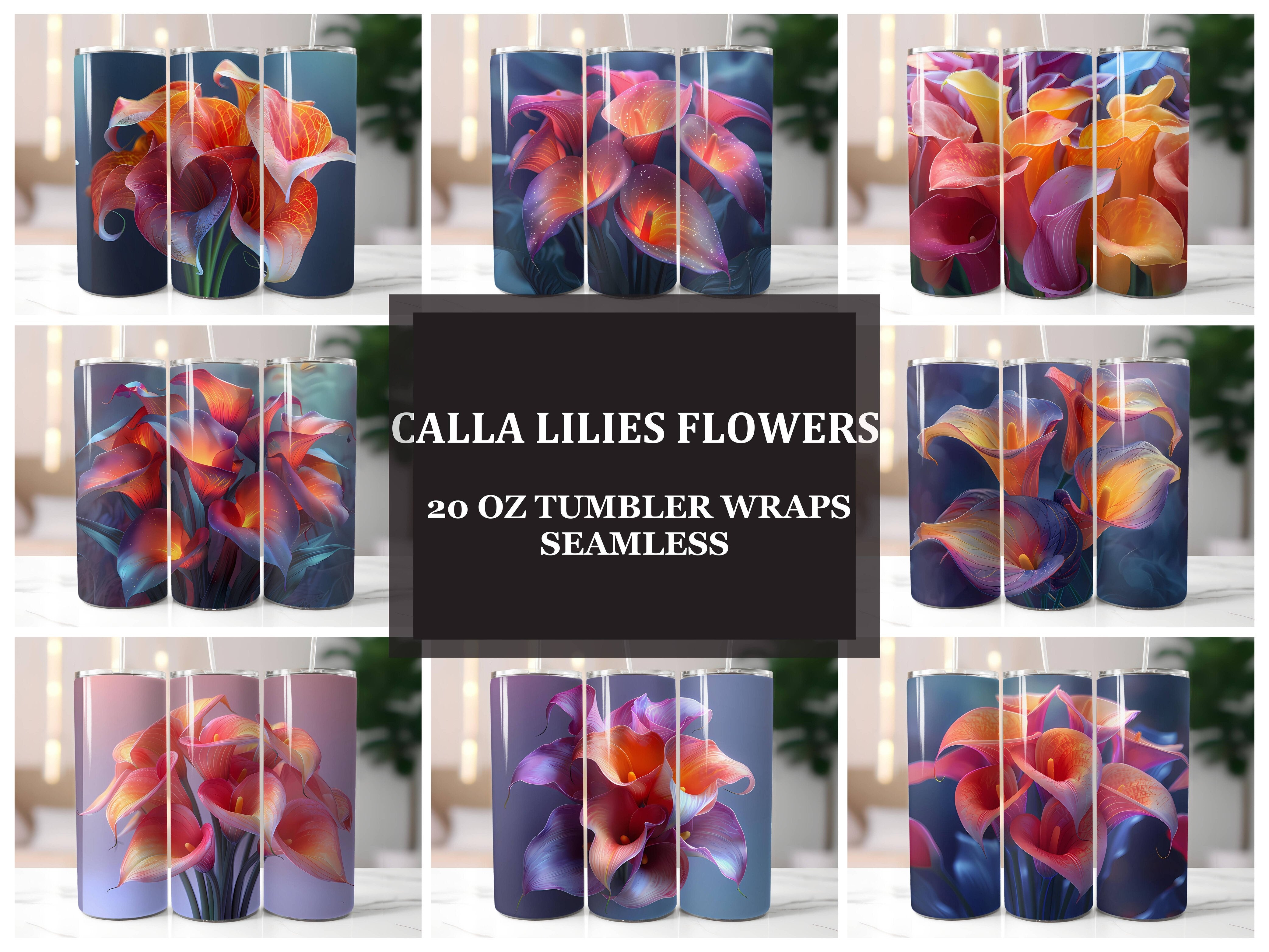 Calla Lilies Flowers Tumbler Wrap - CraftNest - Digital Crafting and Art