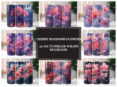 Cherry Blossoms Flowers Tumbler Wrap - CraftNest - Digital Crafting and Art