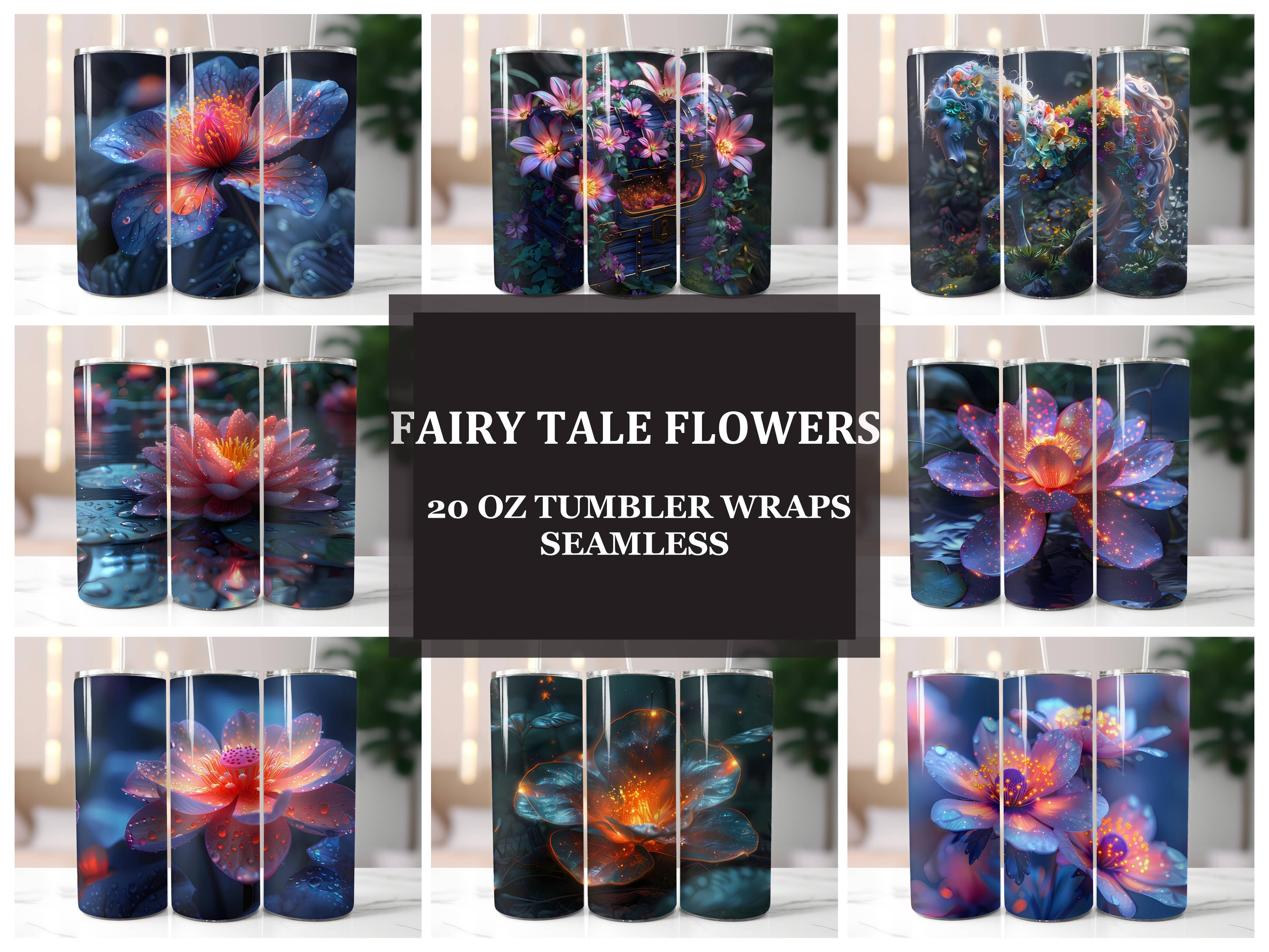 Fairy Tale Flowers Tumbler Wrap - CraftNest - Digital Crafting and Art