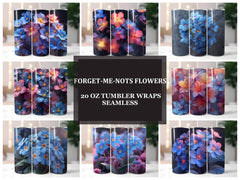 Forget-Me-Nots Flowers Tumbler Wrap - CraftNest - Digital Crafting and Art