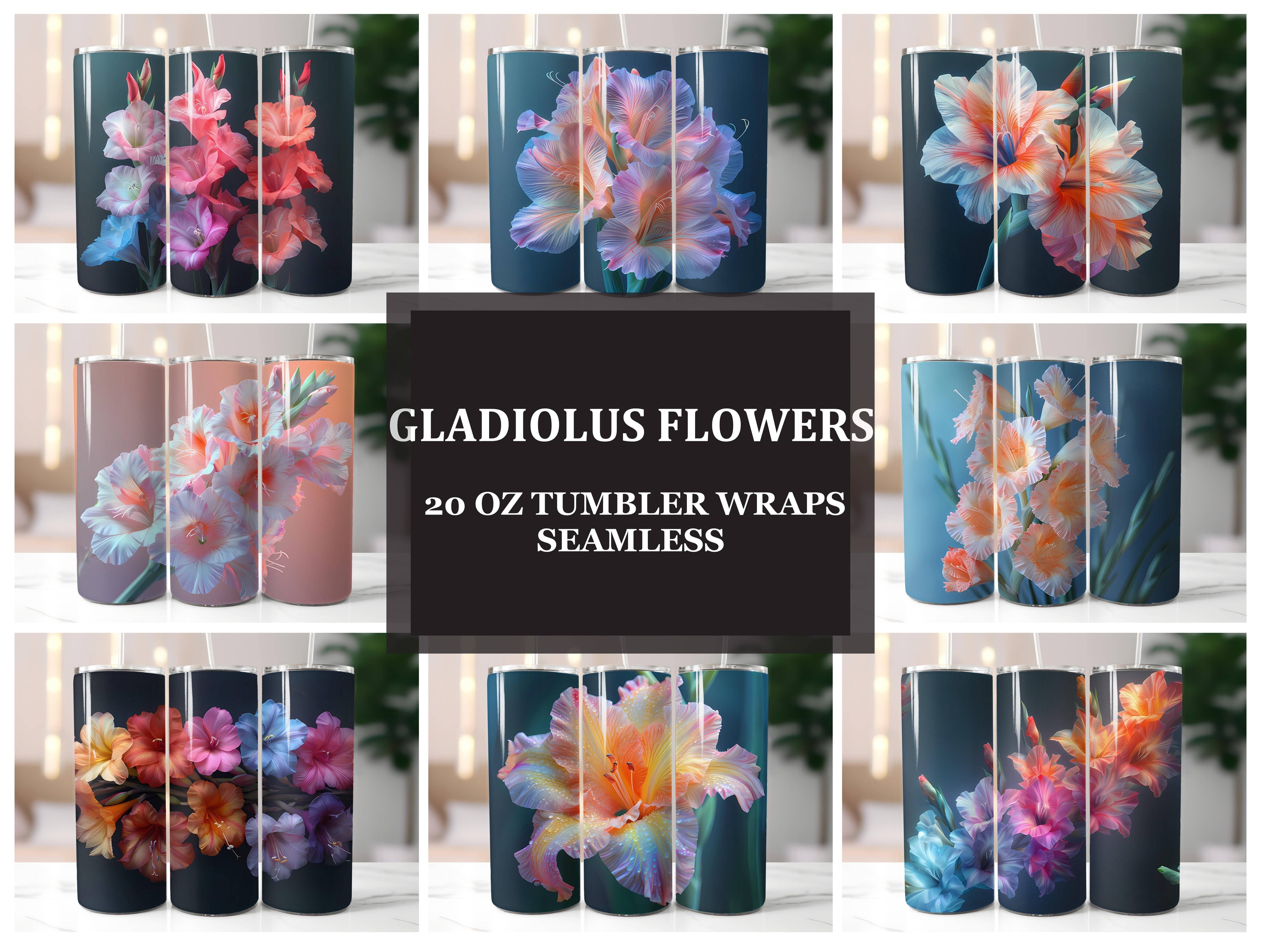 Gladiolus Flowers Tumbler Wrap - CraftNest - Digital Crafting and Art