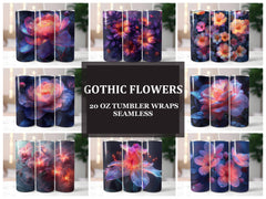 Gothic Flowers Tumbler Wrap - CraftNest - Digital Crafting and Art