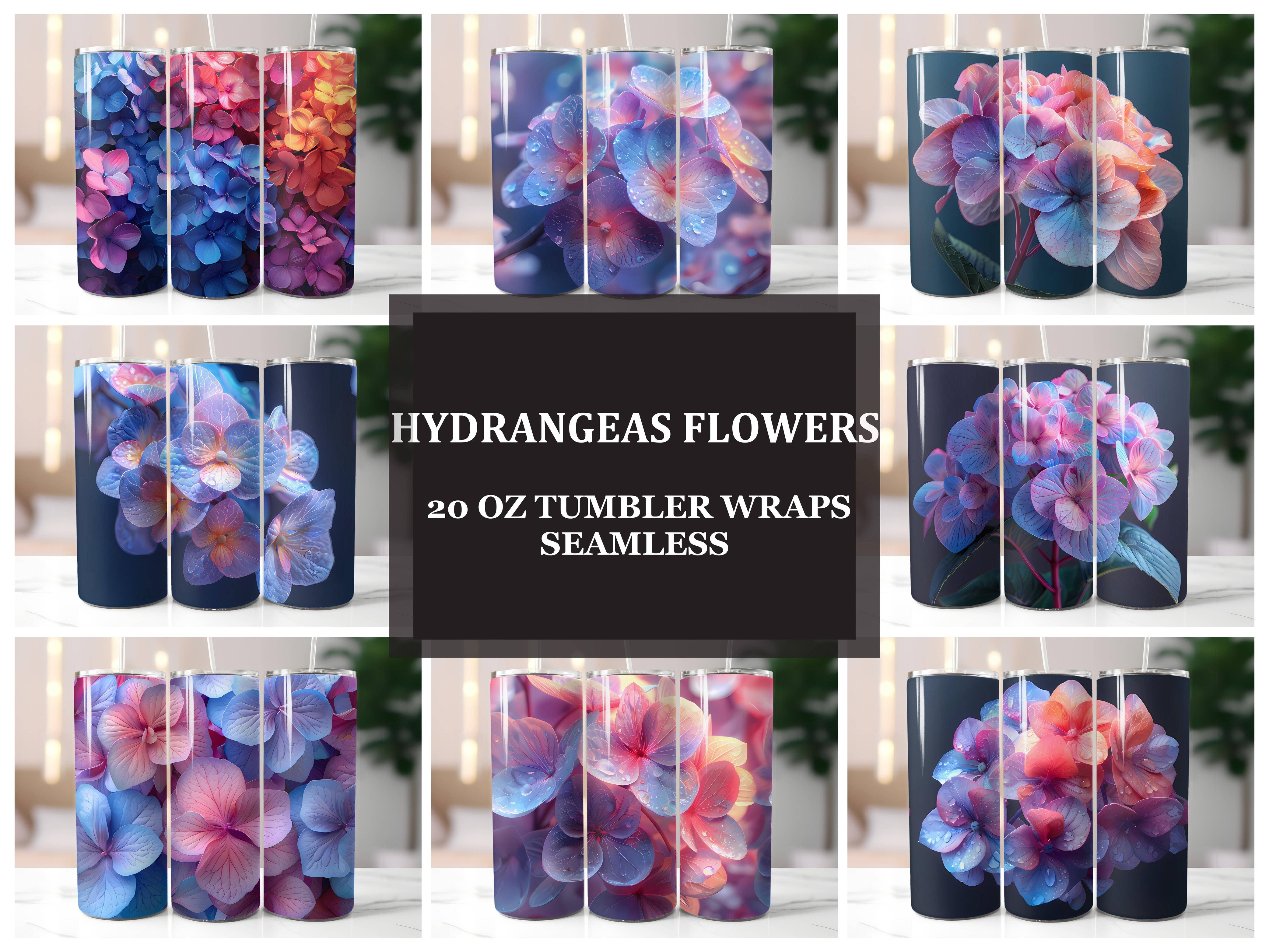 Hydrangeas Flowers Tumbler Wrap - CraftNest - Digital Crafting and Art
