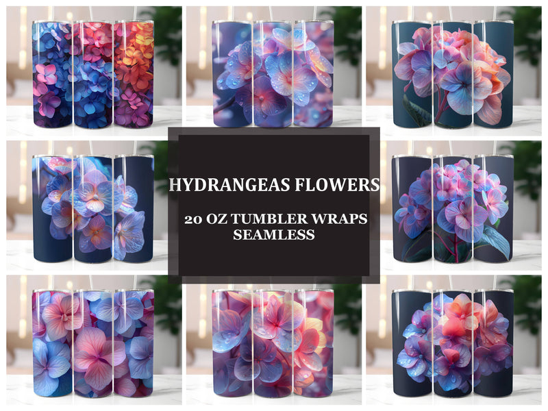 Hydrangeas Flowers Tumbler Wrap - CraftNest - Digital Crafting and Art