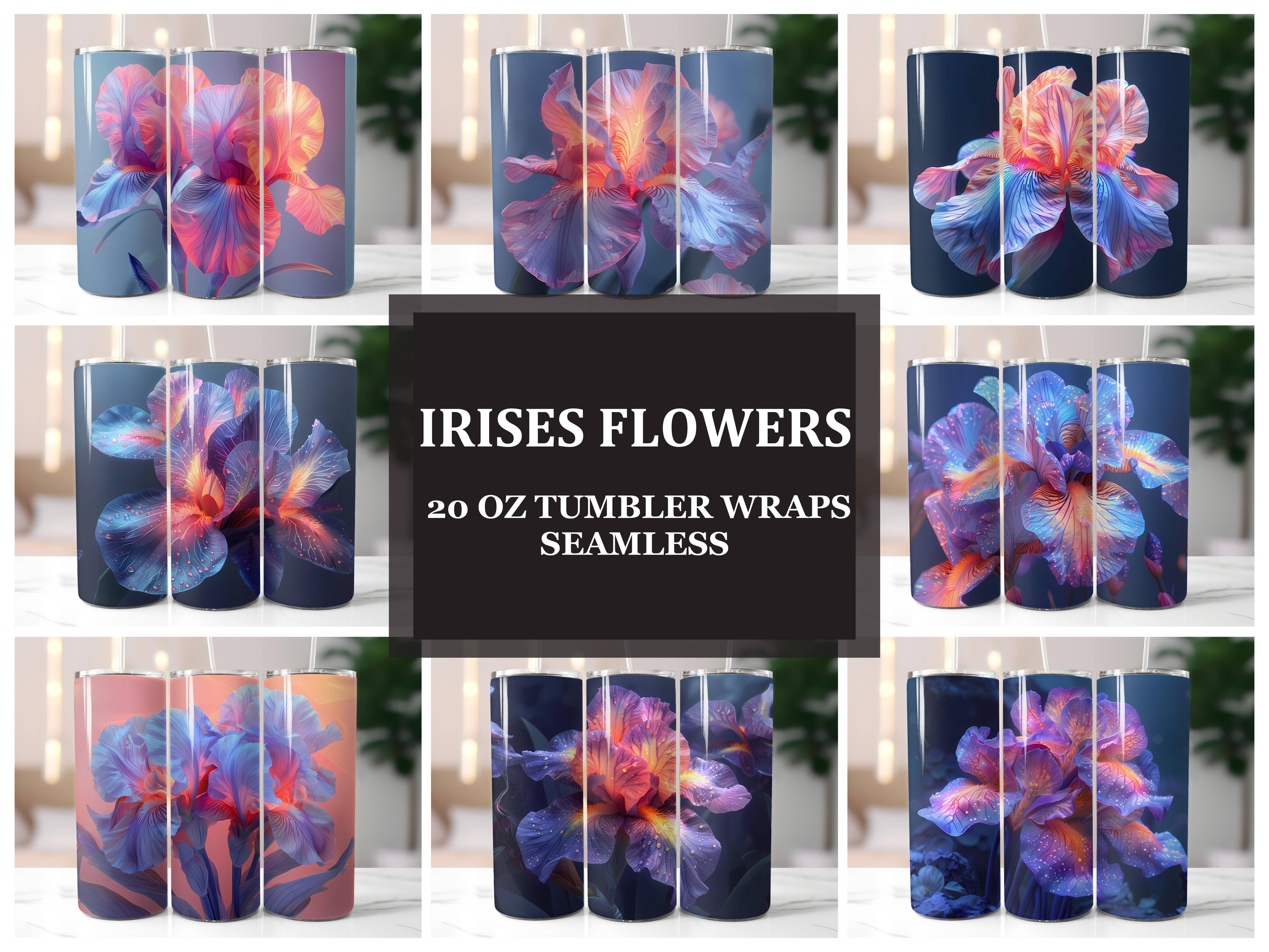 Irises Flowers Tumbler Wrap - CraftNest - Digital Crafting and Art