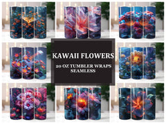 Kawaii Flowers Tumbler Wrap - CraftNest - Digital Crafting and Art
