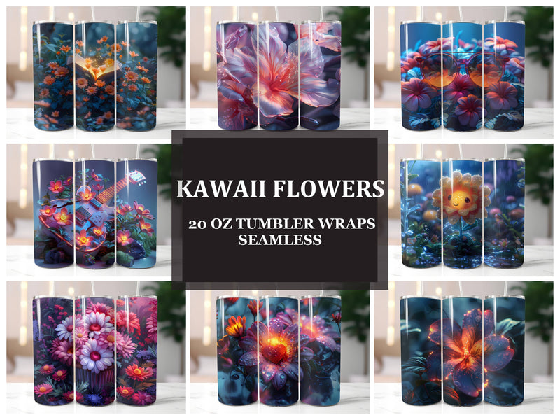 Kawaii Flowers Tumbler Wrap - CraftNest - Digital Crafting and Art