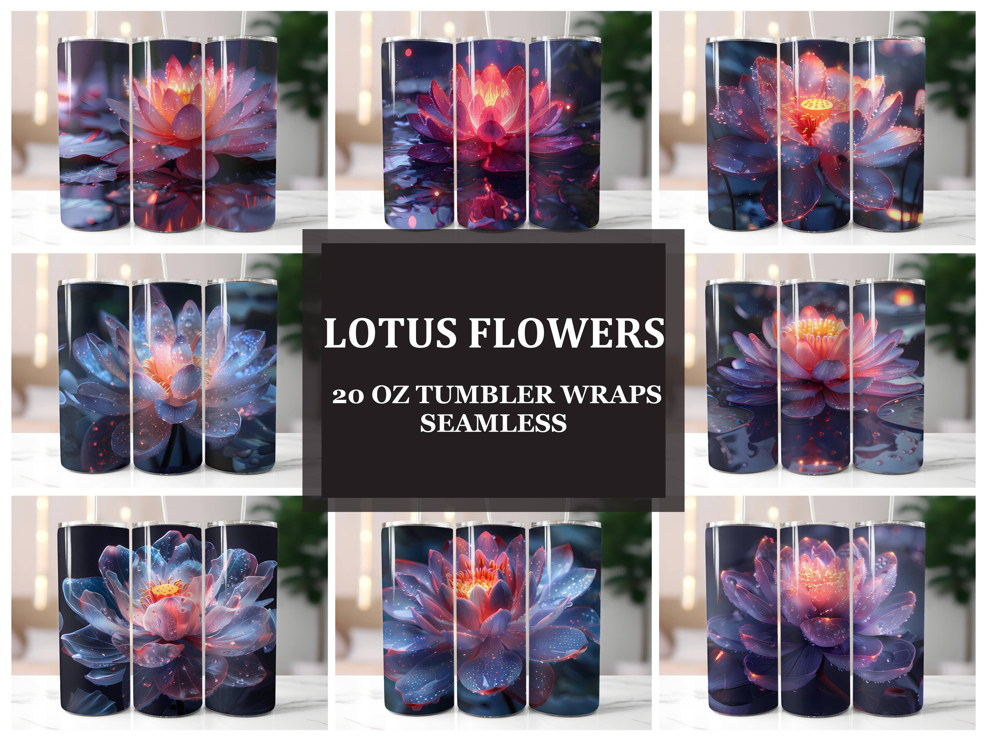 Lotus Flowers Tumbler Wrap - CraftNest - Digital Crafting and Art