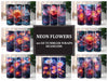 Neon Flowers Tumbler Wrap