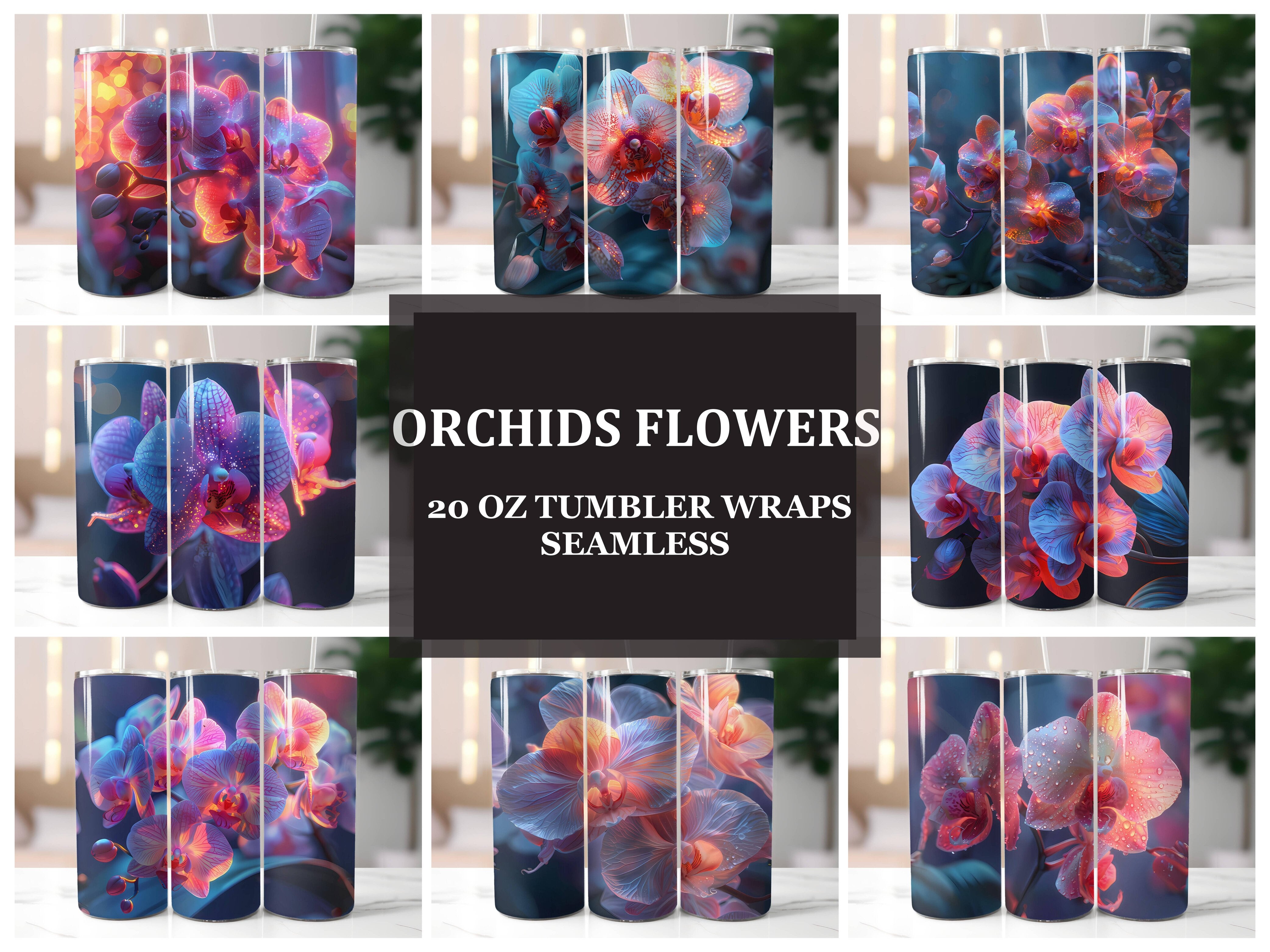 Orchids Flowers Tumbler Wrap - CraftNest - Digital Crafting and Art