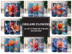 Origami Flowers Tumbler Wrap - CraftNest - Digital Crafting and Art
