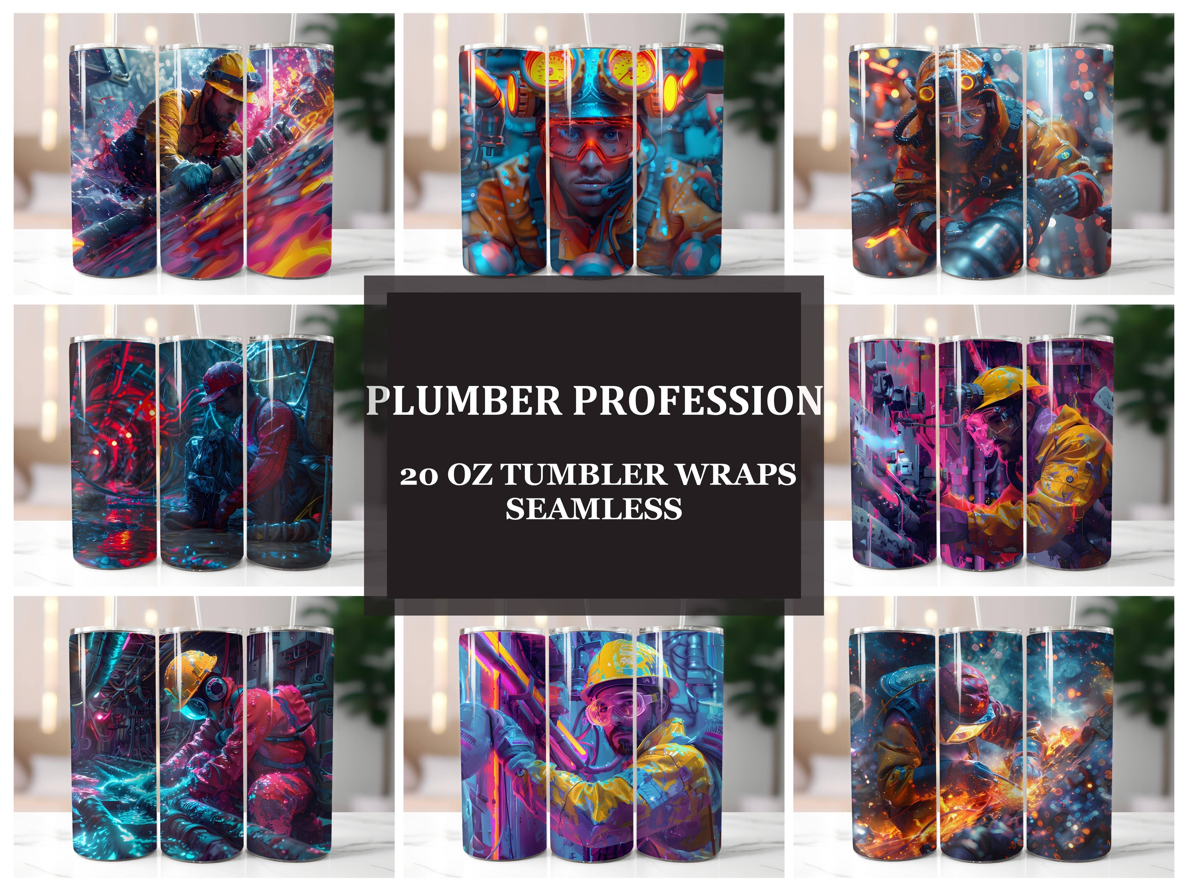 Plumber Profession 1 Tumbler Wrap - CraftNest - Digital Crafting and Art