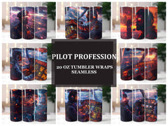 Pilot Profession 3 Tumbler Wrap - CraftNest - Digital Crafting and Art