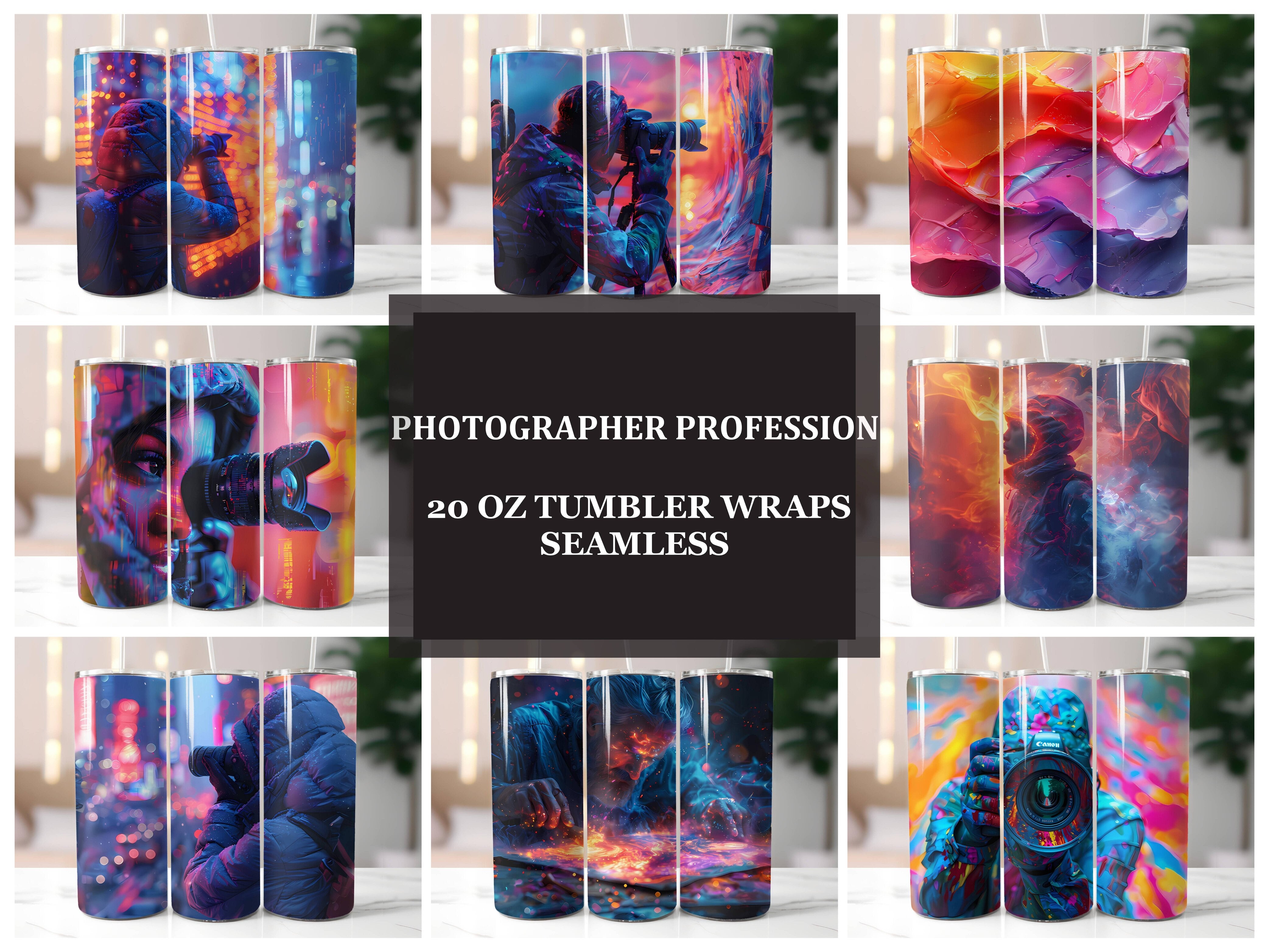 Photographer Profession 1 Tumbler Wrap - CraftNest - Digital Crafting and Art