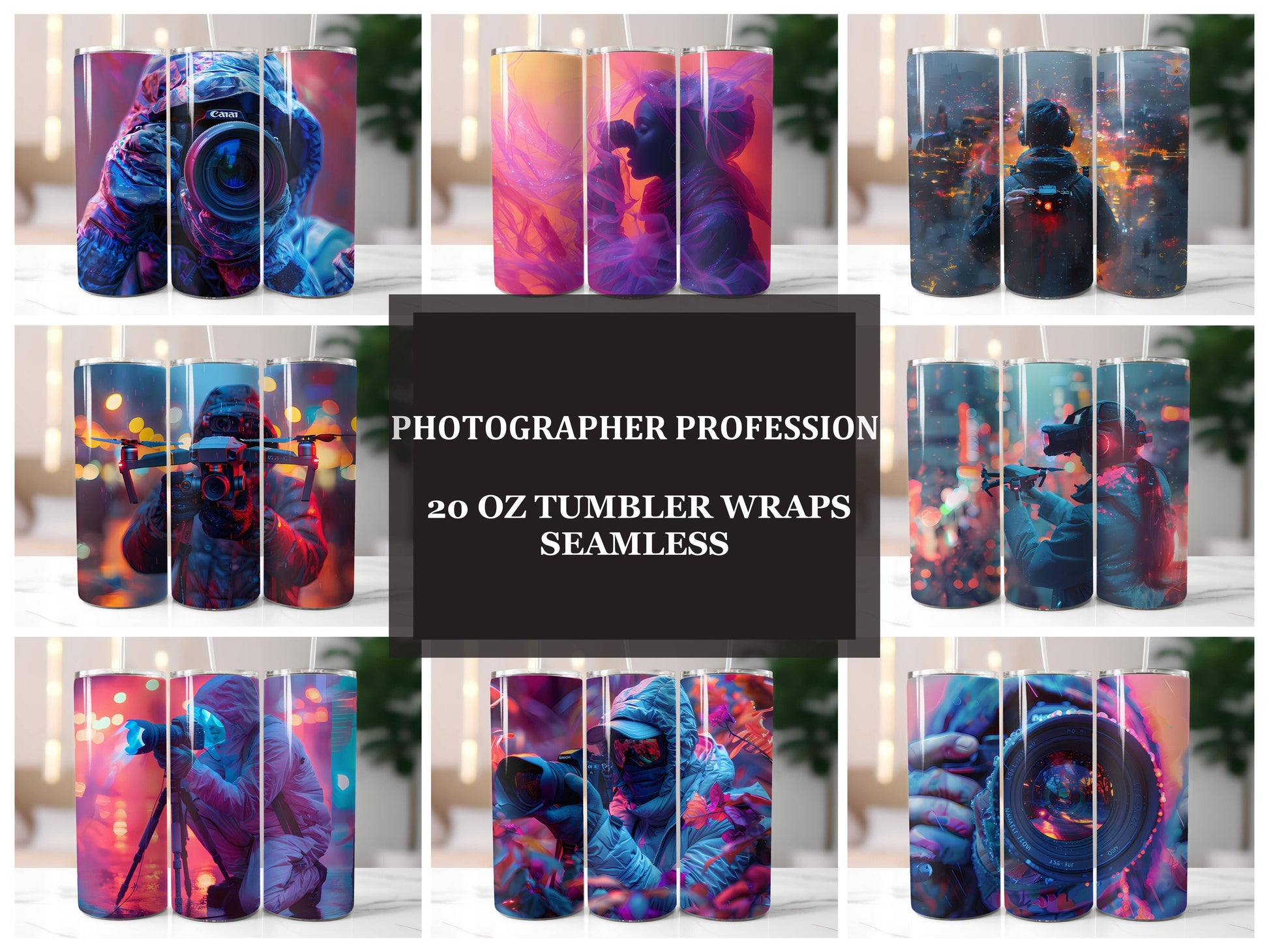 Photographer Profession 4 Tumbler Wrap - CraftNest - Digital Crafting and Art