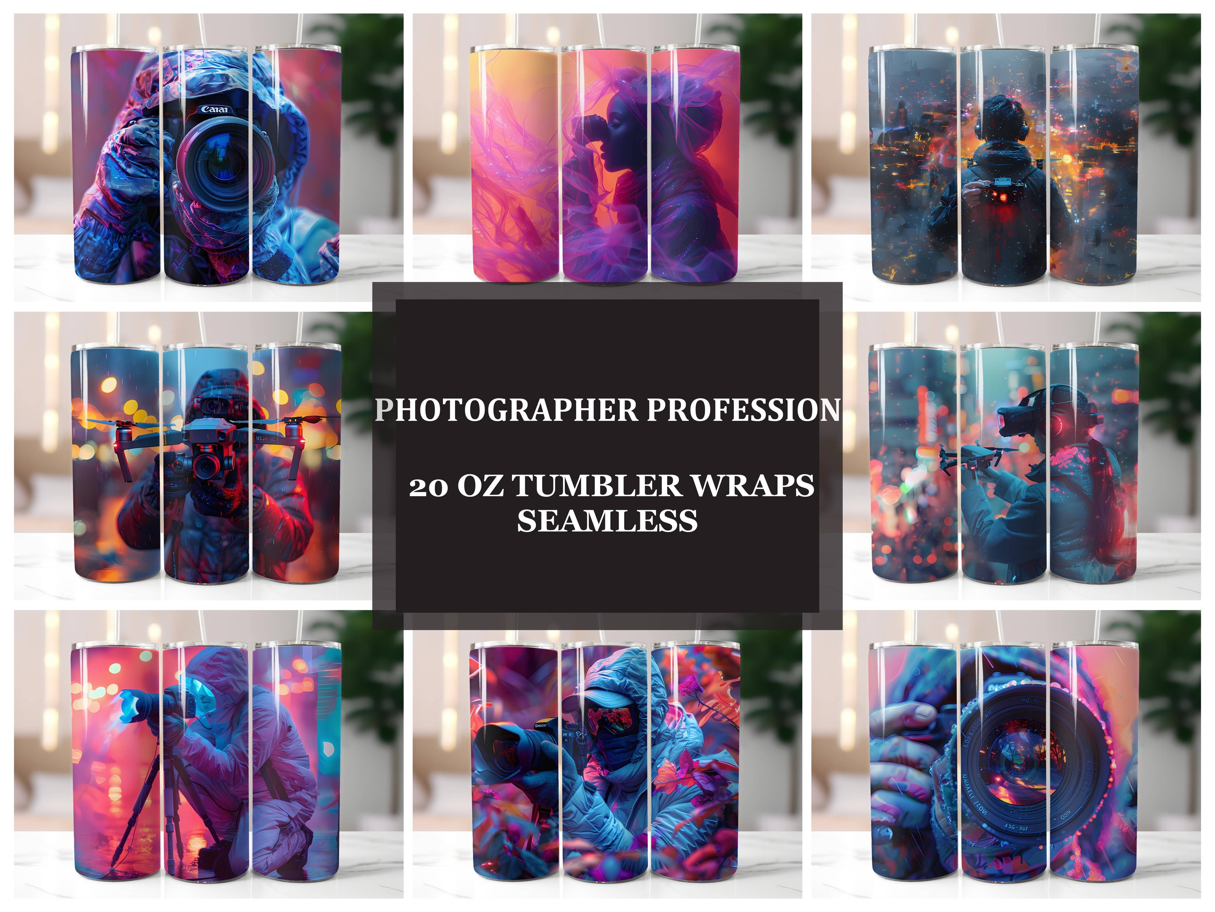 Photographer Profession 4 Tumbler Wrap - CraftNest - Digital Crafting and Art