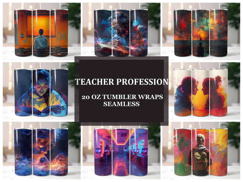 Teacher Profession 4 Tumbler Wrap - CraftNest - Digital Crafting and Art