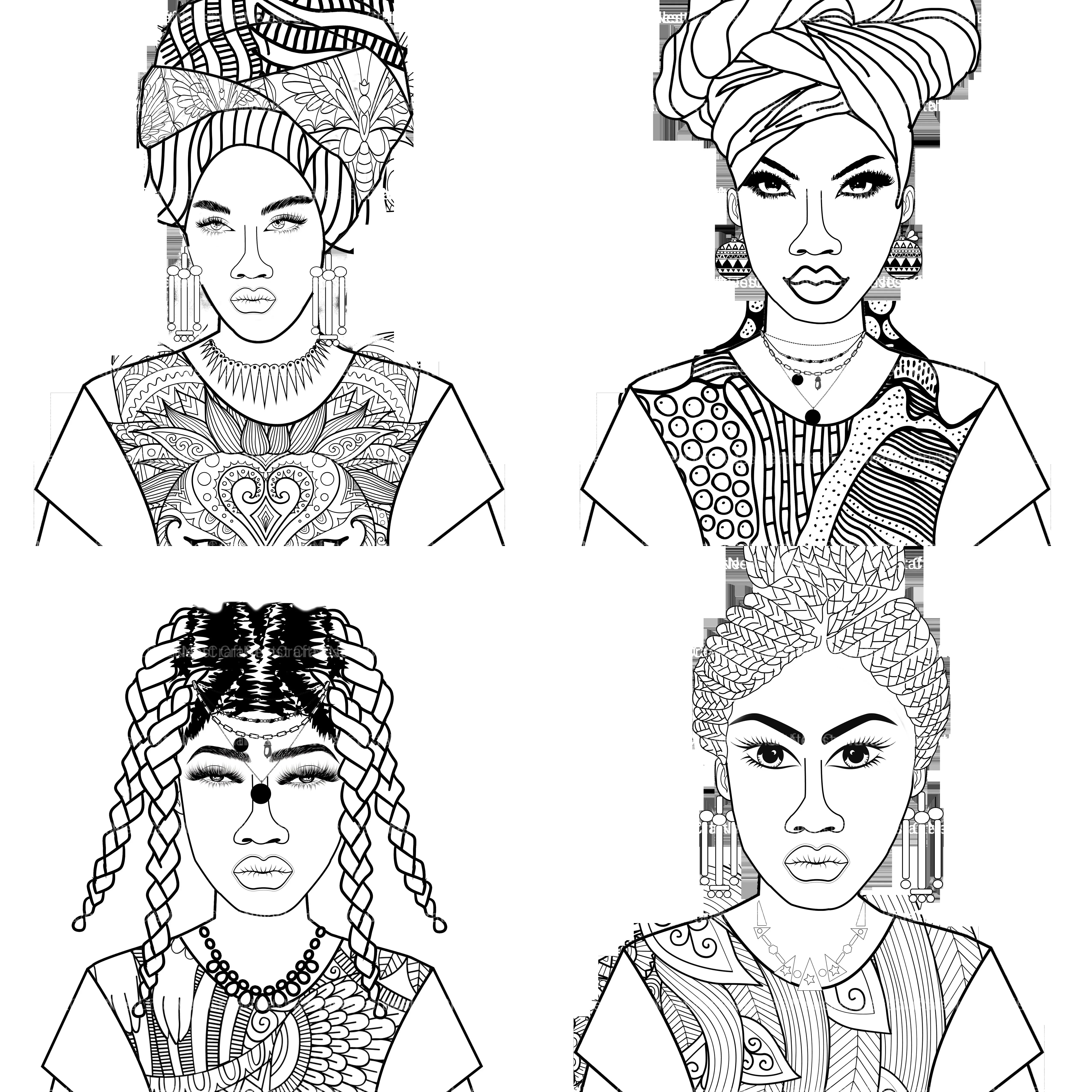 African American Women Coloring Book - CraftNest - Digital Crafting and Art