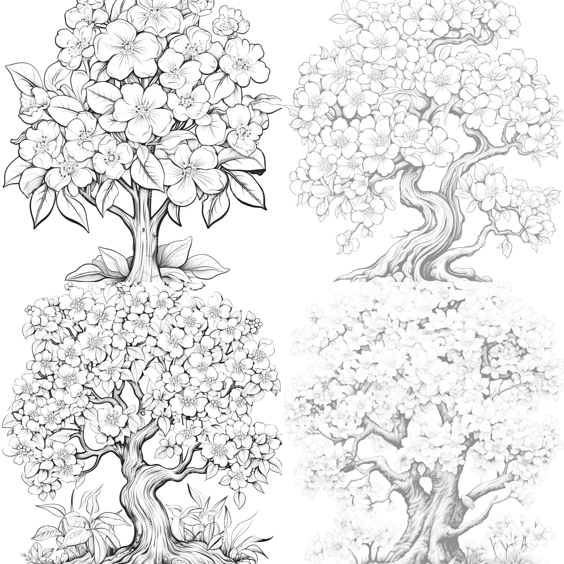 Blooming Tree Coloring Book - CraftNest - Digital Crafting and Art