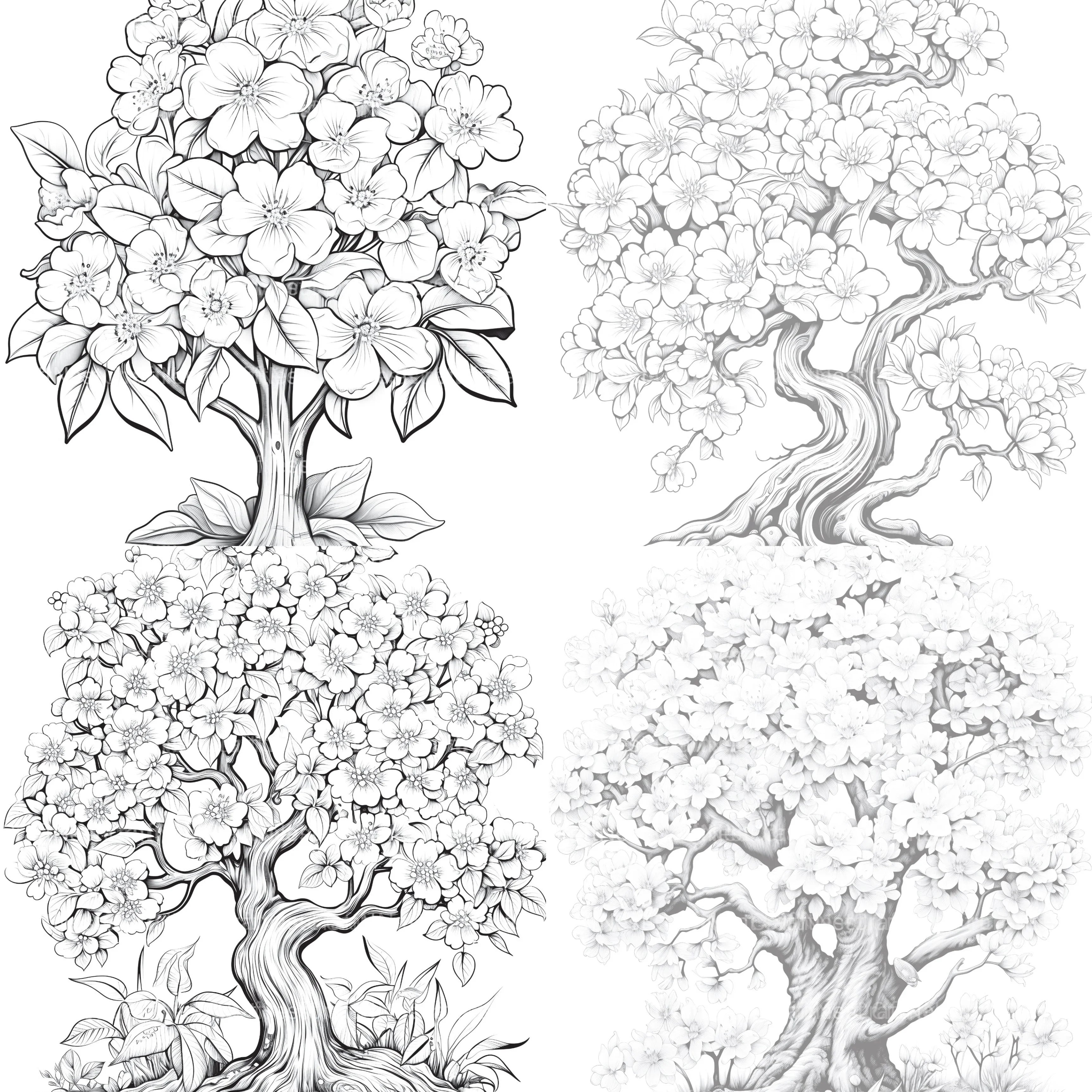 Blooming Tree Coloring Book - CraftNest - Digital Crafting and Art