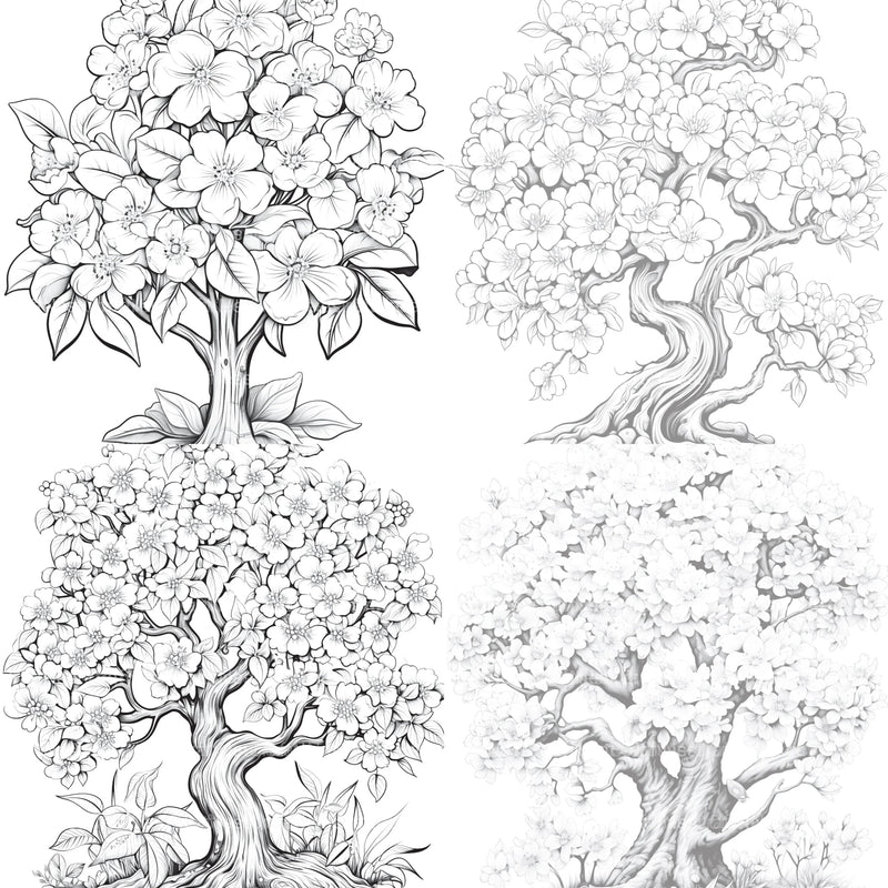 Blooming Tree Coloring Book - CraftNest - Digital Crafting and Art