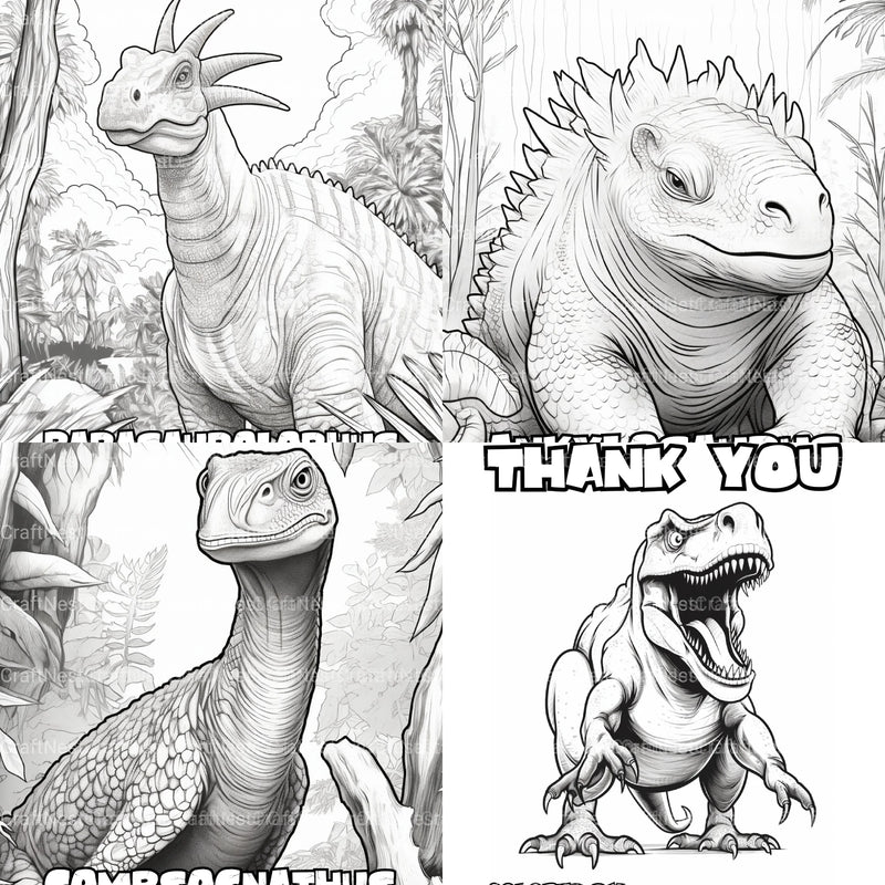 Kids Dinosaur Coloring Book - CraftNest - Digital Crafting and Art