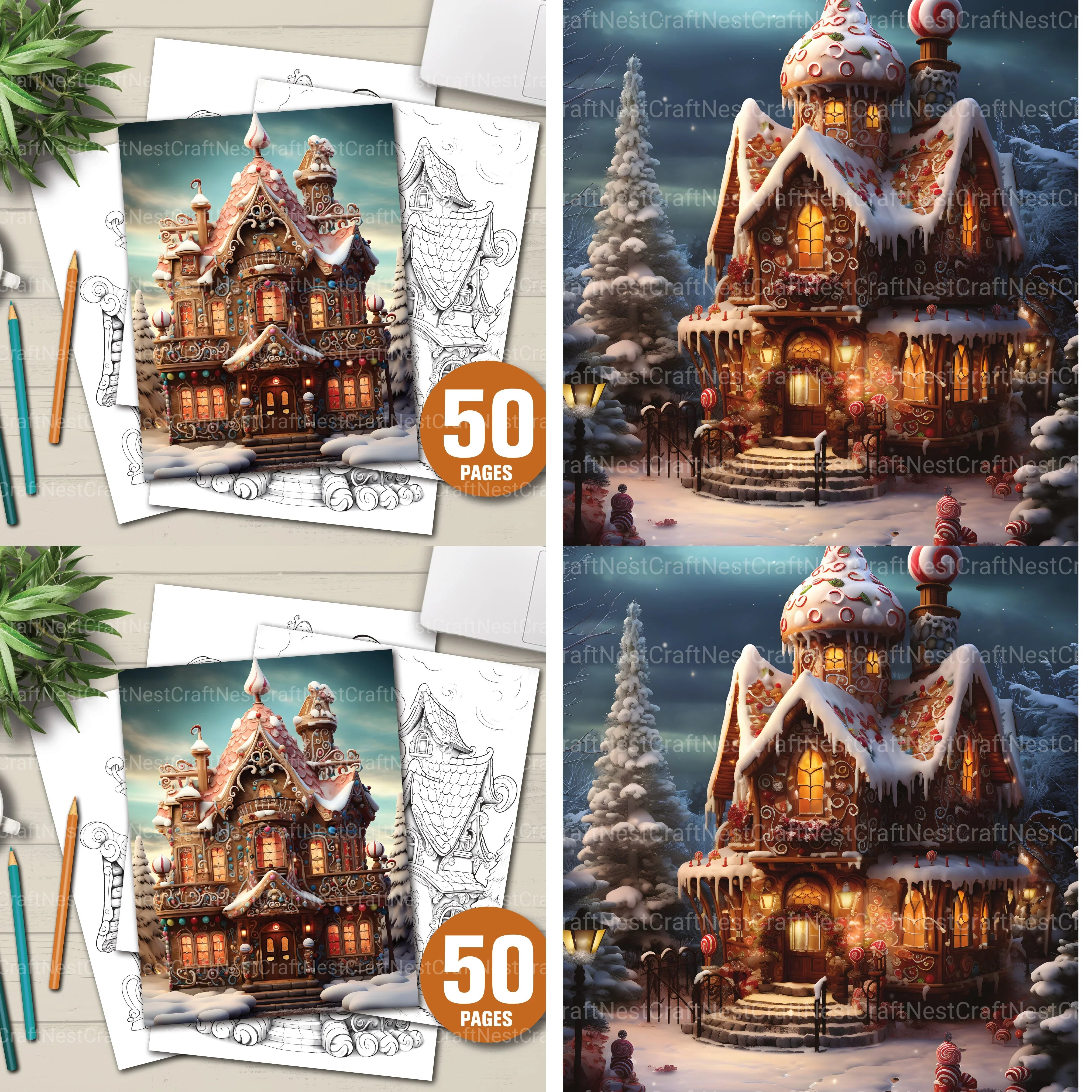 Gingerbread House Coloring Book