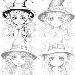 Cute Witch Coloring Book - CraftNest - Digital Crafting and Art