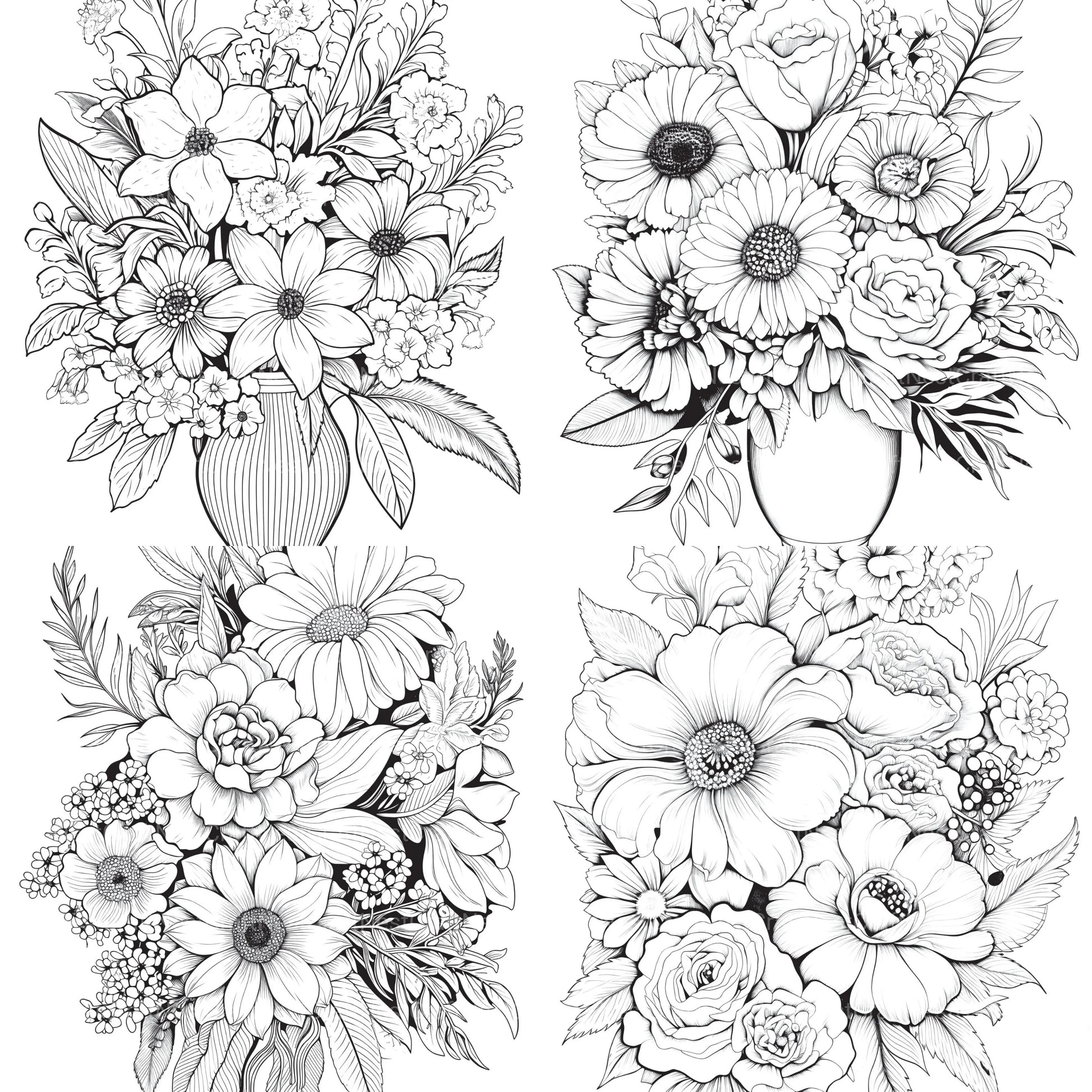 Flower Coloring Book 2 - CraftNest - Digital Crafting and Art