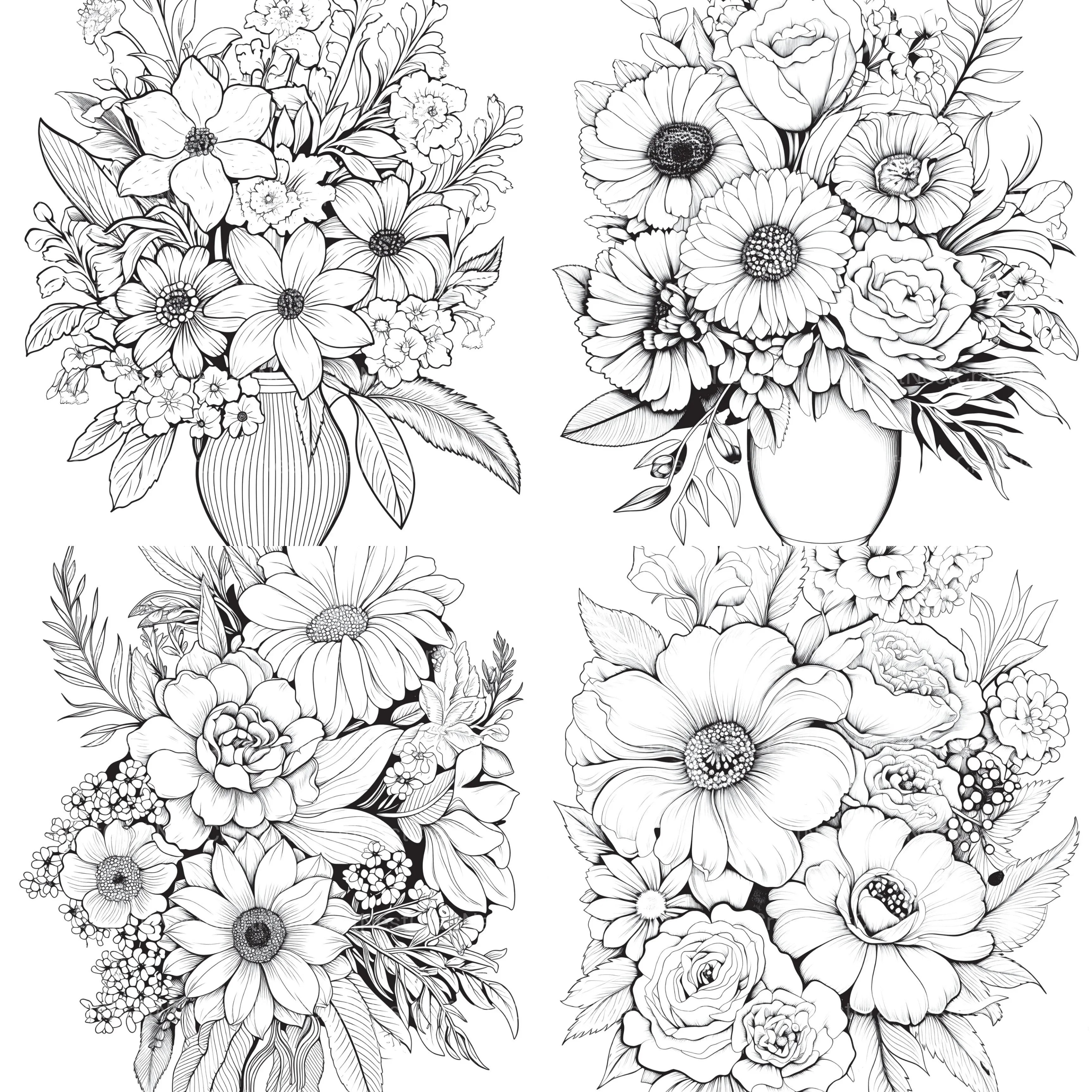 Flower Coloring Book 2 - CraftNest - Digital Crafting and Art