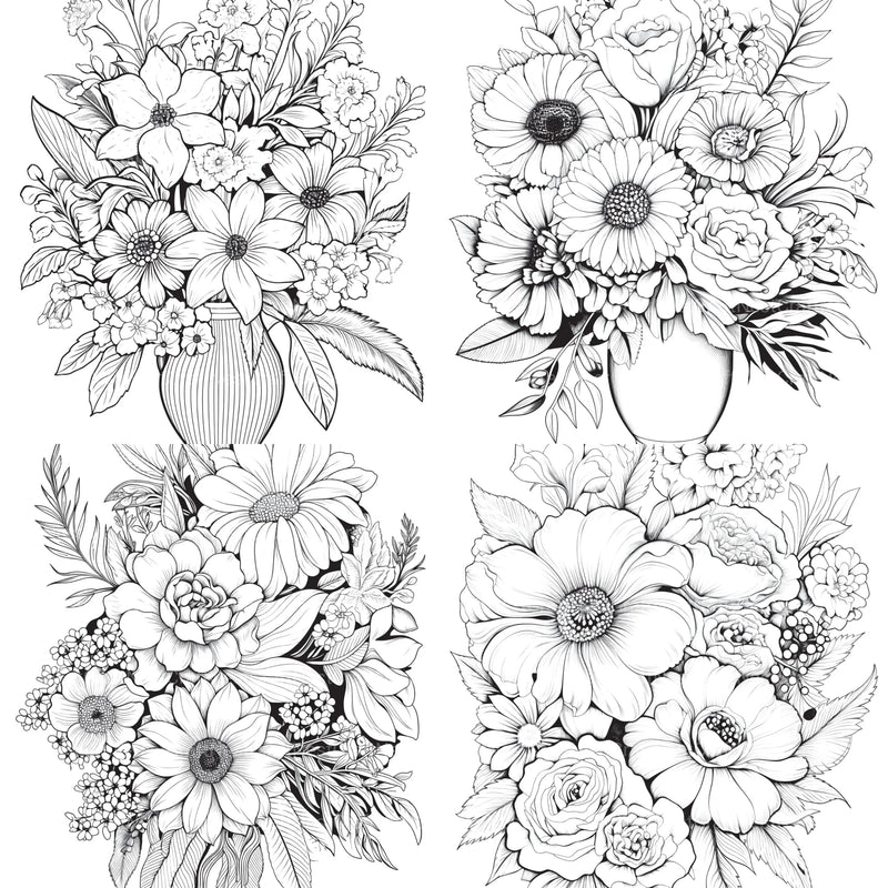 Flower Coloring Book 2 - CraftNest - Digital Crafting and Art