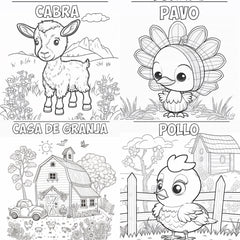 Barnyard Animals Learning Coloring Book - CraftNest - Digital Crafting and Art